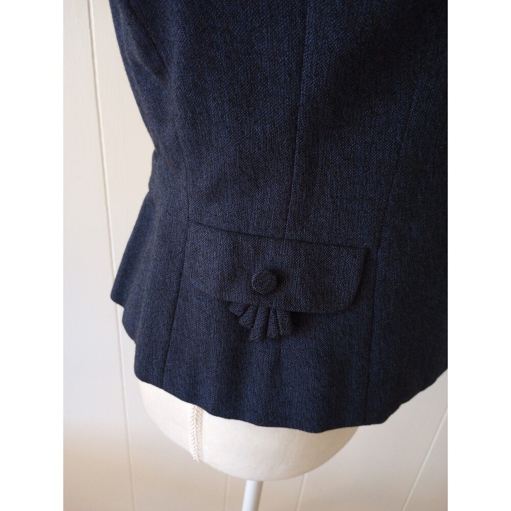 Vintage Hahne & Co Wool Blazer Jacket Women's Small Navy Blue Button Front 1950s - Picture 6 of 12